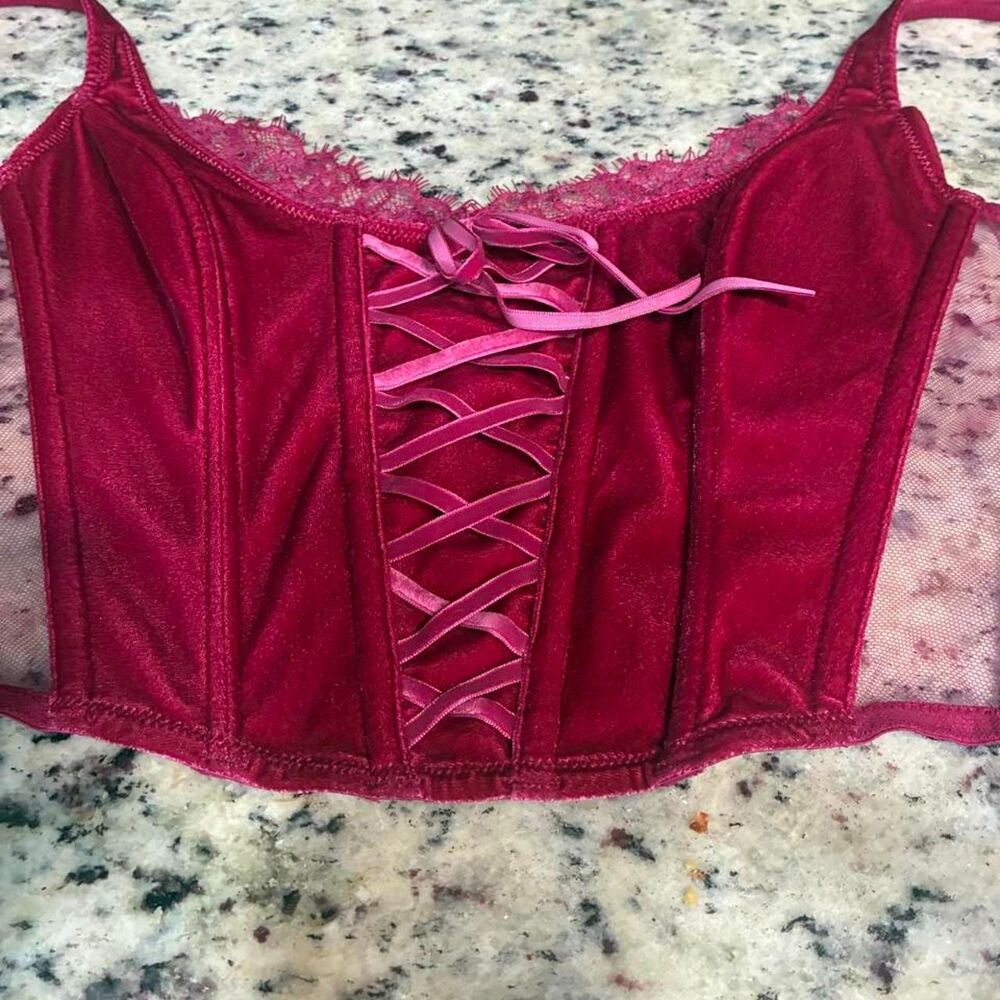 Victoria-s-secret Women's Burgundy and Red Corset